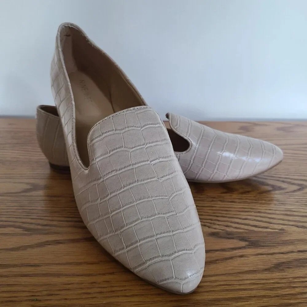 Nine West Women's Haydyn3 Flat Slip-On Shoe Light Natural Neutral Size 8.5M